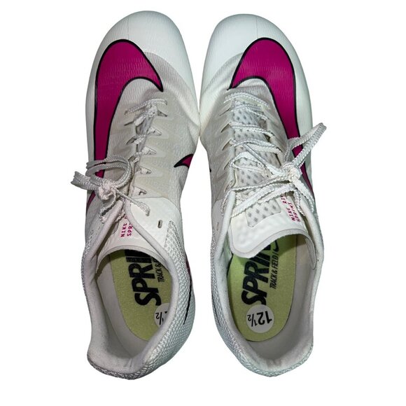 NEW Men's Nike Zoom Rival Sprint Track and Field Spikes White Pink Size 12.5 - Picture 8 of 10